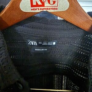 Zara Black Open-Knit Sweater